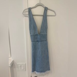 Show Me Your MuMu Light Blue Denim Mini Dress